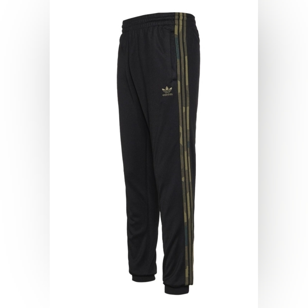 ISO Adidas Originals Sst Track Pants Black Camouflage Stripes Mens Sz Med FM3360
